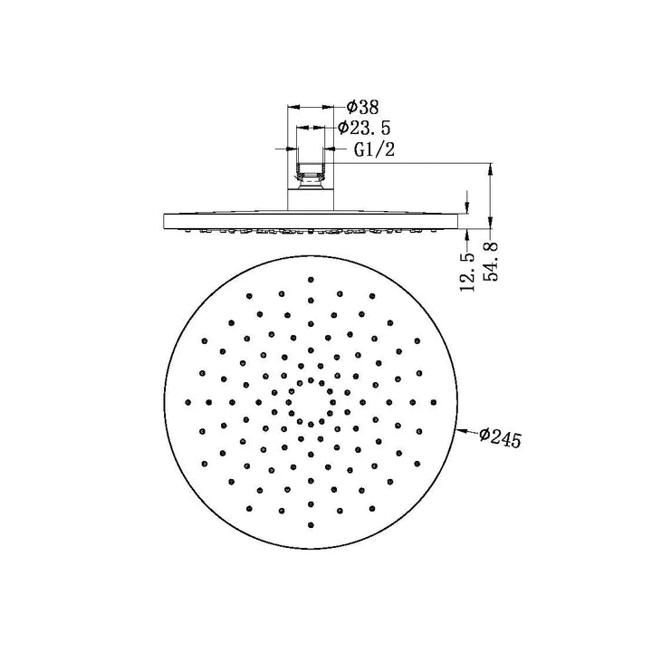 250MM ABS ROUND SHOWER HEAD CHROME / MATTE BLACK / BRUSHED NICKEL -  - #tag1# - #tag2#- #variant#
