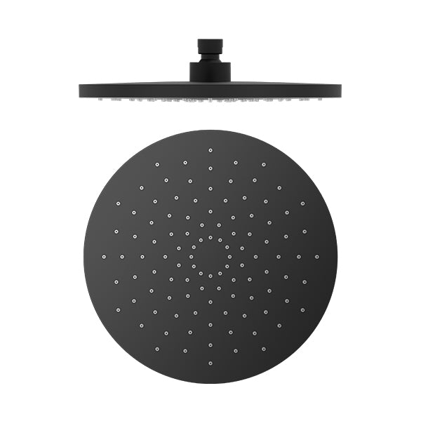 250MM ABS ROUND SHOWER HEAD CHROME / MATTE BLACK / BRUSHED NICKEL Nero 250MM ABS ROUND SHOWER HEAD CHROME / MATTE BLACK / BRUSHED NICKEL SHOWER HEAD MATTE-BLACK