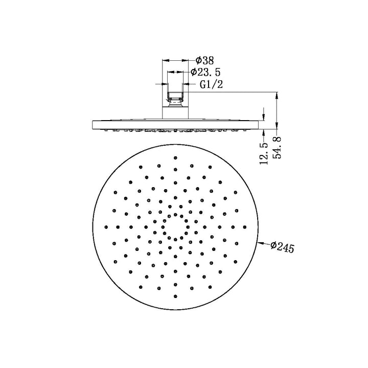 250MM ABS ROUND SHOWER HEAD CHROME / MATTE BLACK / BRUSHED NICKEL Nero 250MM ABS ROUND SHOWER HEAD CHROME / MATTE BLACK / BRUSHED NICKEL SHOWER HEAD