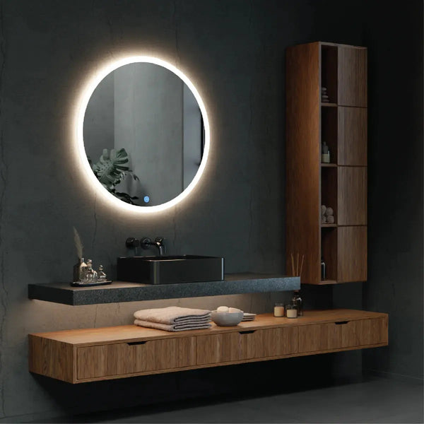 Round Titan LED Mirror With Demister 900mm - Zenithbath