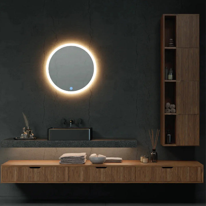 Round Titan LED Mirror With Demister 600mm - Zenithbath