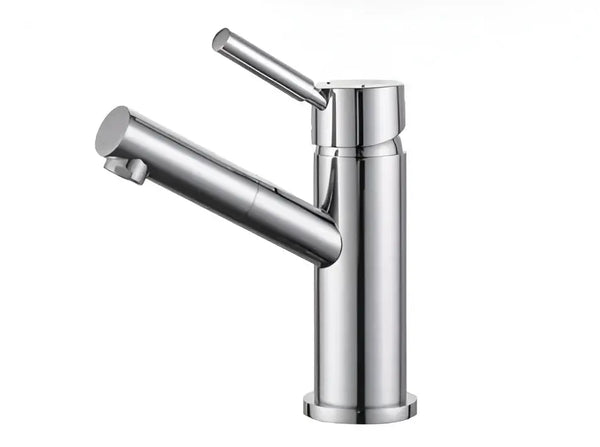 Brushed stainless steel basin mixer tap -  - #tag1# - #tag2#- #variant#