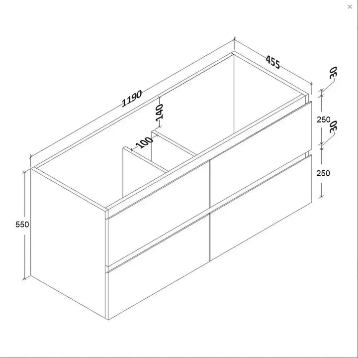 Builder's Range 1200mm Single Wall Hung Plywood Vanity Gloss White -  - #tag1# - #tag2#- #variant#