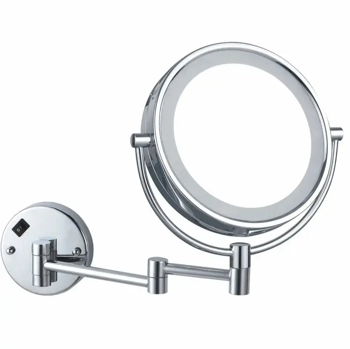 Chrome Extendable Makeup Mirror with LED Light & 5X Magnification (Hardwired) -  - #tag1# - #tag2#- #variant#