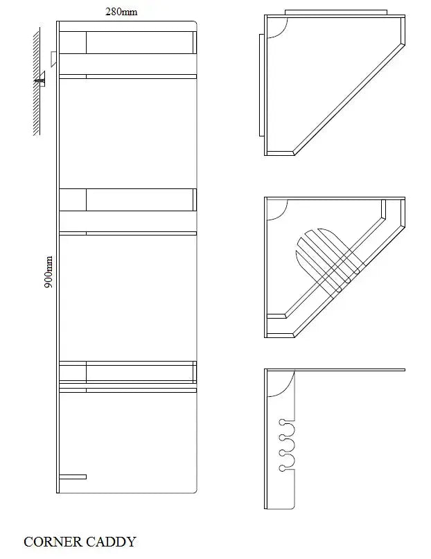 Clear Acrylic Invisi Corner Caddy -  - #tag1# - #tag2#- #variant#