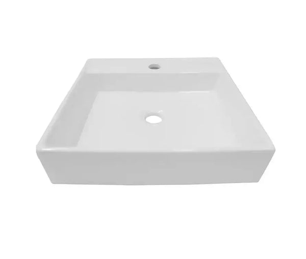 Counter Top Square Ceramic Basin with a Tap Hole 440 x 440 x 100mm -  - #tag1# - #tag2#- #variant#