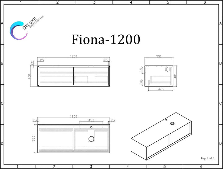 Fiona Range Wall Mount Double Vanity Matte White & French Oak Finish 1200mm -  - #tag1# - #tag2#- #variant#