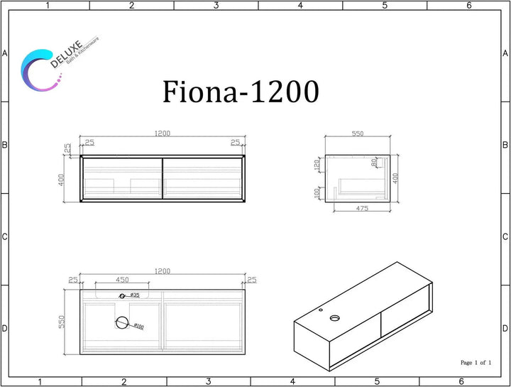 Fiona Range Wall Mount Double Vanity Matte White & French Oak Finish 1200mm -  - #tag1# - #tag2#- #variant#