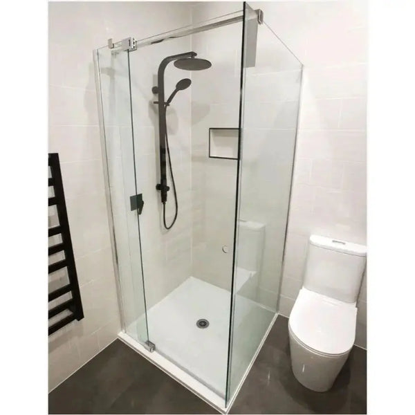 Frameless Hinged Shower Glass Door & Return Panel 1400 x 900mm -  - #tag1# - #tag2#- #variant#
