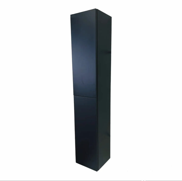 Matte Black Bathroom Tower Side Cabinet Push to Open 300 x 300 x 1600mm - Zenithbath