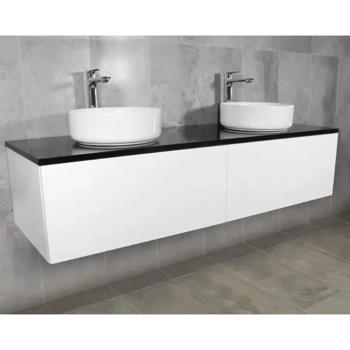 Link Range Wall Mount Double Vanity Gloss White with Stone Benchtop 1500mm -  - #tag1# - #tag2#- #variant#