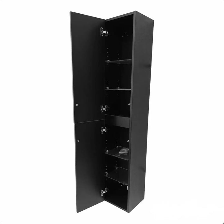 Matte Black Bathroom Tower Side Cabinet Push to Open 300 x 300 x 1600mm -  - #tag1# - #tag2#- #variant#