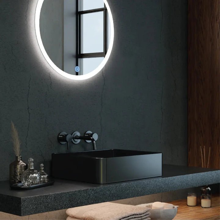 Round Titan LED Mirror With Demister 600mm - Zenithbath