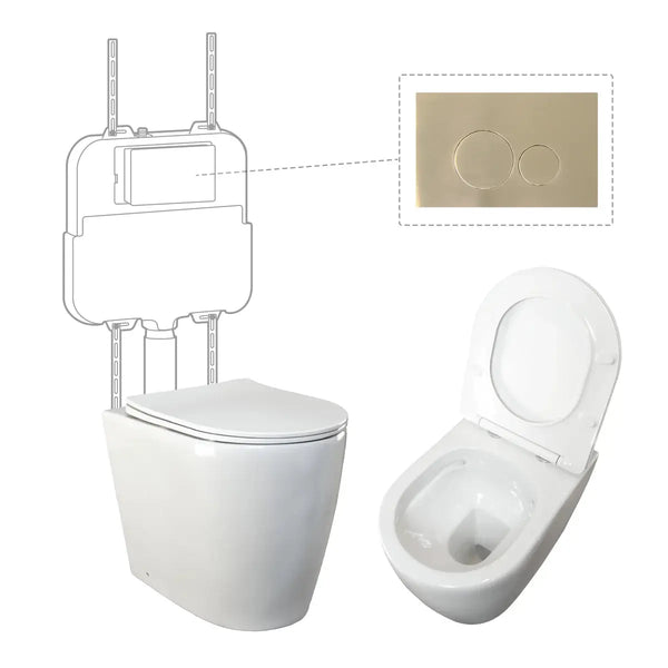 Niche Floor Standing Full Kit with Round Brushed Nickel Push Plate Propel Industries Niche Floor Standing Full Kit with Round Brushed Nickel Push Plate WALL CISTERN FULL KIT