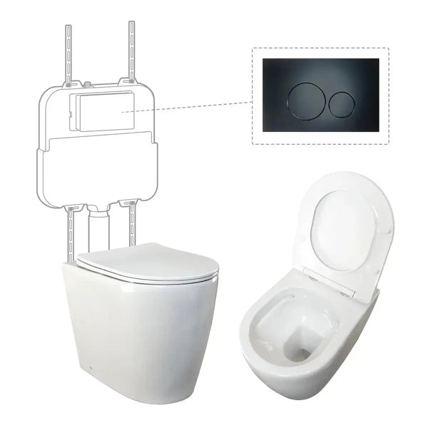 Niche Floor Standing Full Kit with Round Matte Black Push Plate Propel Industries Niche Floor Standing Full Kit with Round Matte Black Push Plate WALL CISTERN FULL KIT