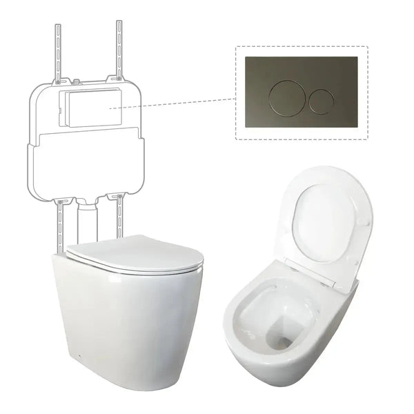 Niche Floor Standing Full Kit with Round Gunmetal Push Plate Propel Industries Niche Floor Standing Full Kit with Round Gunmetal Push Plate WALL CISTERN FULL KIT