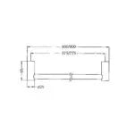 NEW MECCA SINGLE TOWEL RAIL 600MM CHROME -  - #tag1# - #tag2#- #variant#