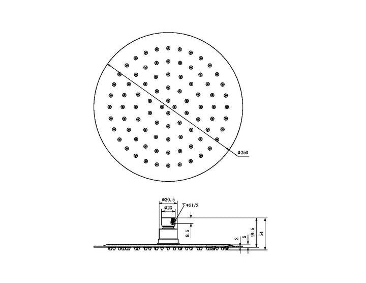 250MM ROUND SHOWER HEAD CHROME / MATTE BLACK / BRUSHED NICKEL / BRUSHED GOLD / GUN METAL (Copy) Nero 250MM ROUND SHOWER HEAD CHROME / MATTE BLACK / BRUSHED NICKEL / BRUSHED GOLD / GUN METAL (Copy) SHOWER HEAD