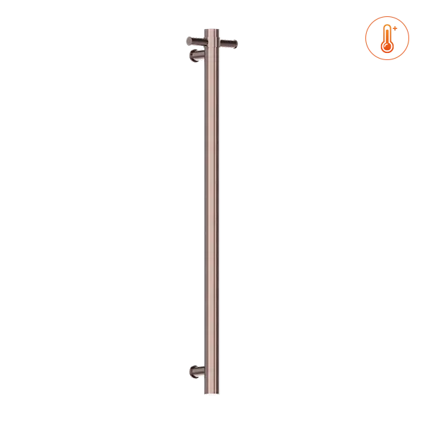 HEATED VERTICAL TOWEL RAIL BRUSHED BRONZE (NRV900HBZ) - Zenithbath