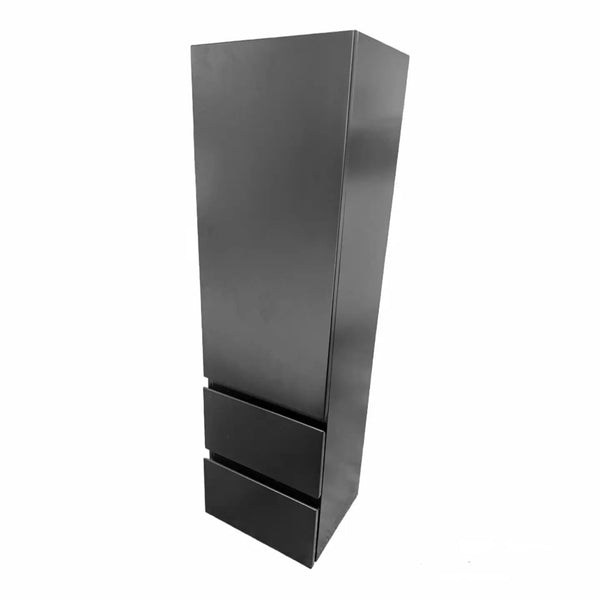 Matte Black Bathroom Tower Side Cabinet with 2 drawers 330w x 315d x 1200h mm - Zenithbath