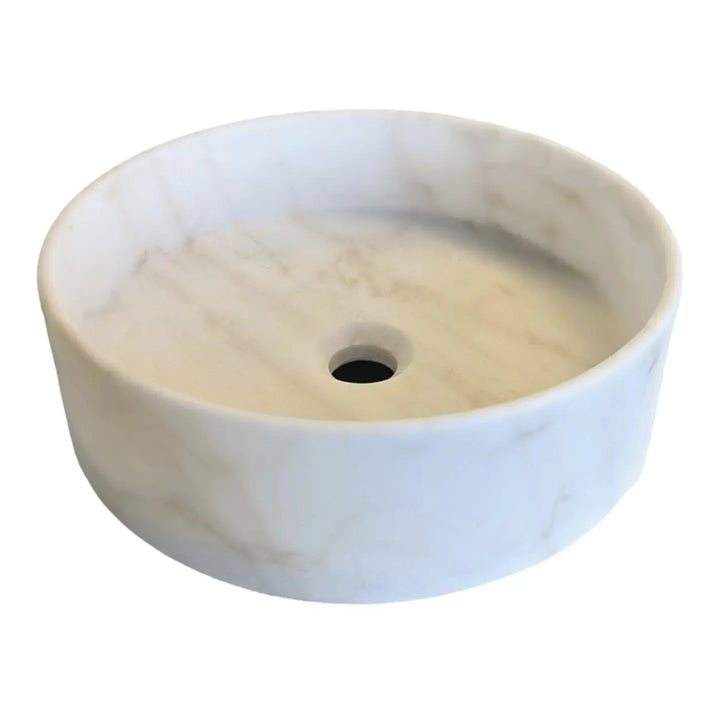 Natural Stone Round Counter Top Basin Matte Finish Moon White 380 x 380 x 120mm -  - #tag1# - #tag2#- #variant#