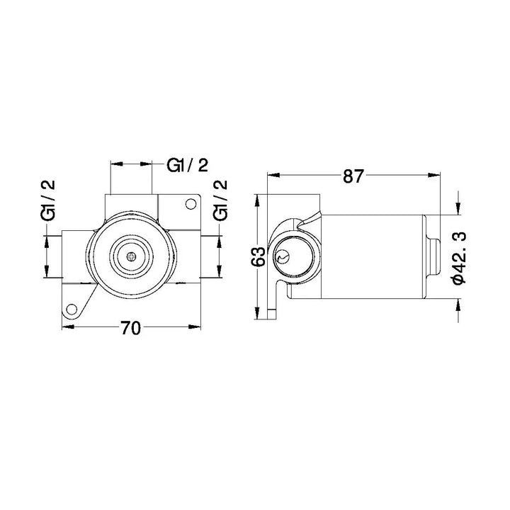 PROJECT 35MM UNIVERSAL SHOWER MIXER BODY ONLY -  - #tag1# - #tag2#- #variant#