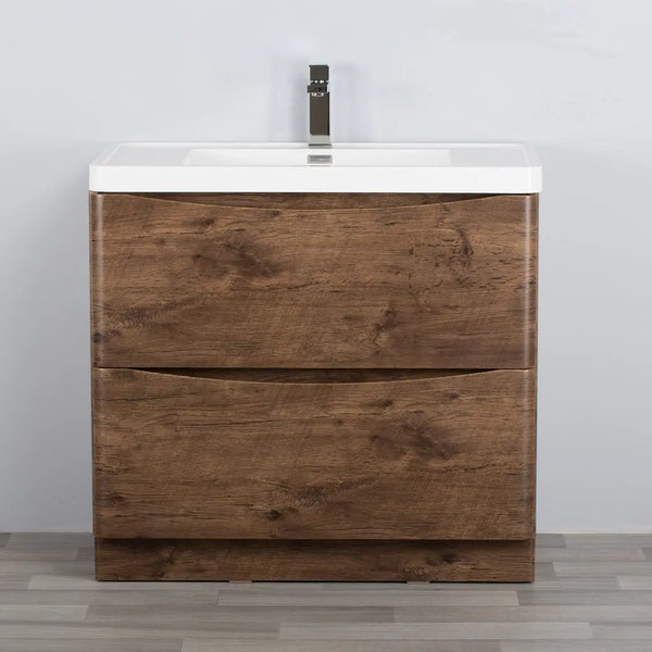 Smile Range Floor Standing Vanity Rosewood Finish 800 x 480 x 850mm - Zenithbath