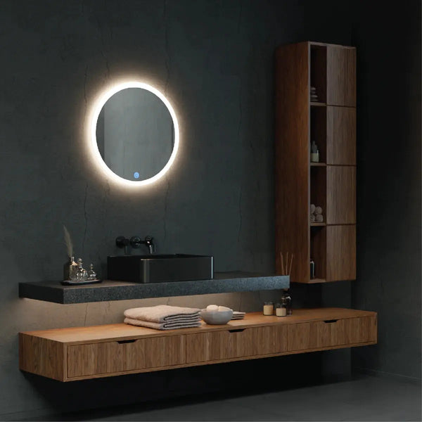 Round Titan LED Mirror With Demister 600mm - Zenithbath