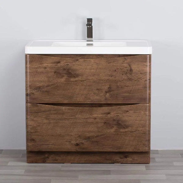 Smile Range Floor Standing Vanity Rosewood Finish 900 x 480 x 850mm - Zenithbath