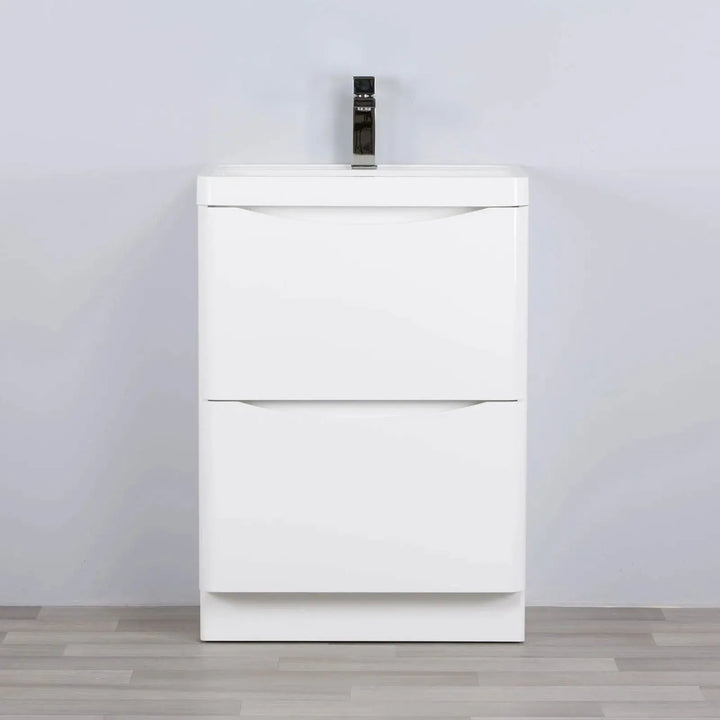 Smile Range Floor Standing Vanity Gloss White Finish 600 x 420 x 850mm -  - #tag1# - #tag2#- #variant#