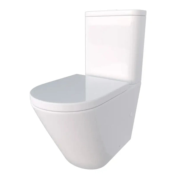 SNUBBY BACK TO WALL RIMLESS TOILET SUITE GLOSS WHITE - Zenithbath