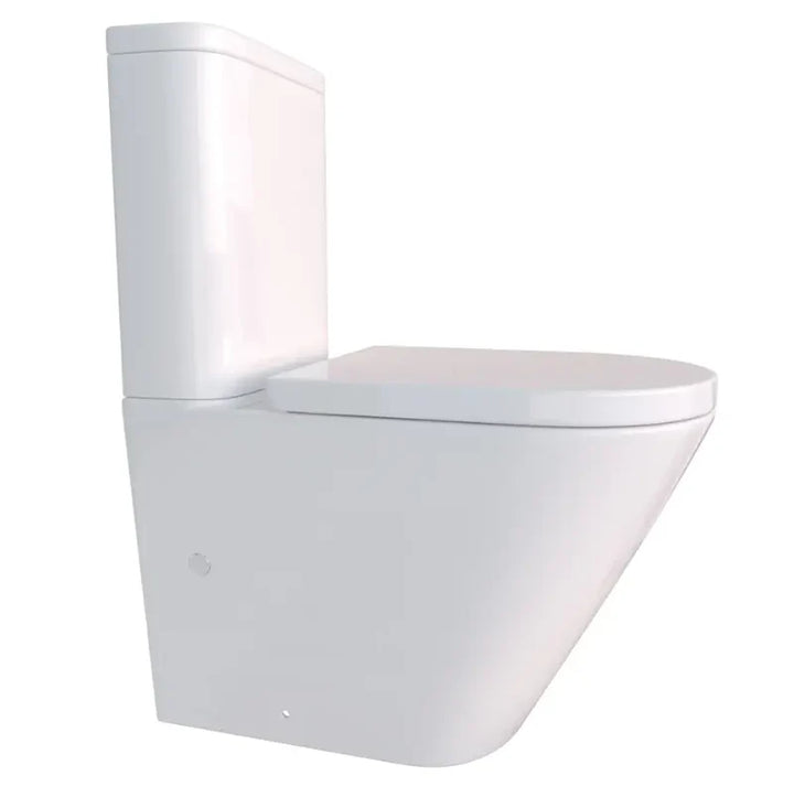 SNUBBY BACK TO WALL RIMLESS TOILET SUITE GLOSS WHITE - Zenithbath