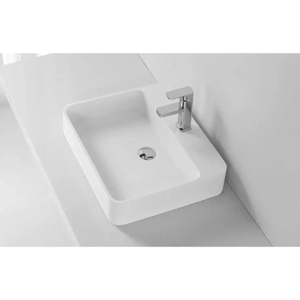 Solid Surface Counter Top with a Tap Hole - Matte White 550x450x110mm -  - #tag1# - #tag2#- #variant#