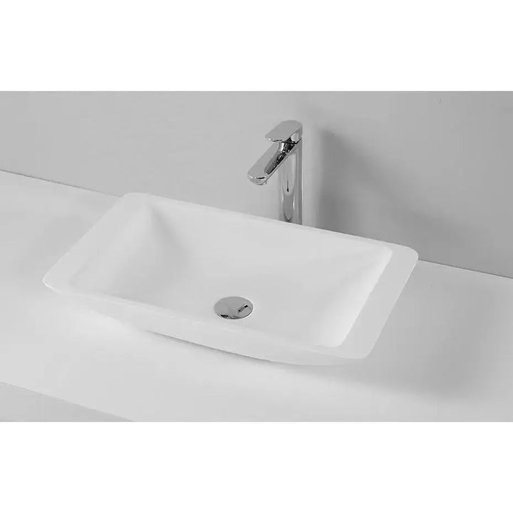 Solid Surface Rounded Rectangle Counter Top Basin - Gloss White 580x340x100mm -  - #tag1# - #tag2#- #variant#