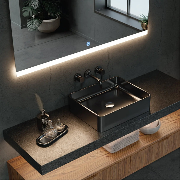 Rectangle LED Mirror Touch Sensor with a Demister 1500 x 900mm - Zenithbath