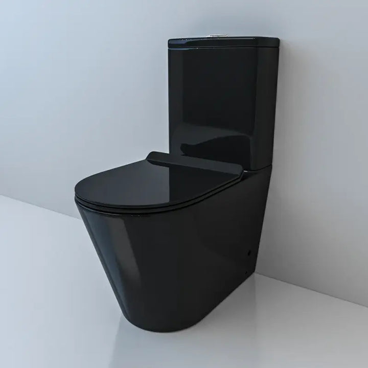 Tornado V.2 Back to Wall Toilet Suite Gloss Black - Zenithbath