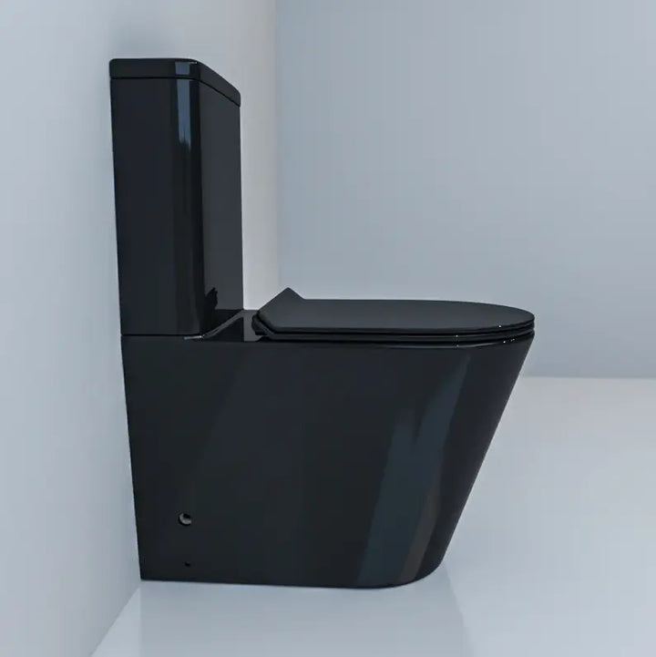 Tornado V.2 Back to Wall Toilet Suite Gloss Black - Zenithbath