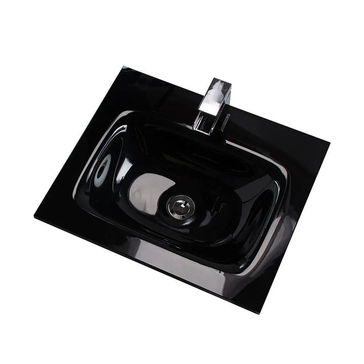 Voss Slimline Black Glass Vanity Top without Overflow 750 x 460 x 180mm -  - #tag1# - #tag2#- #variant#