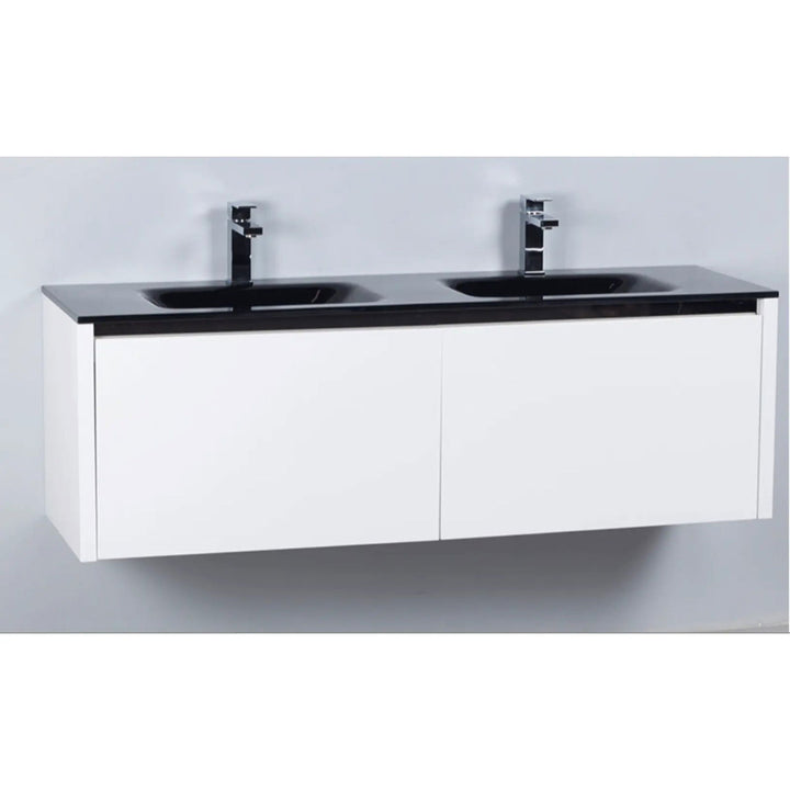 Voss Slimline Black Glass Vanity Top without Overflow 750 x 460 x 180mm -  - #tag1# - #tag2#- #variant#