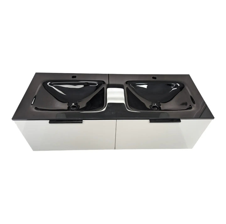 Voss Slimline Black Glass Vanity Top without Overflow 750 x 460 x 180mm -  - #tag1# - #tag2#- #variant#