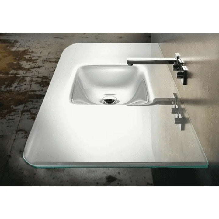Voss Slimline White Glass Vanity Top without Overflow 750 x 460 x 180mm -  - #tag1# - #tag2#- #variant#