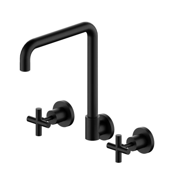 X PLUS WALL KITCHEN SET SWIVEL SPOUT MATTE BLACK / BRUSHED GOLD -  - #tag1# - #tag2#- #variant#