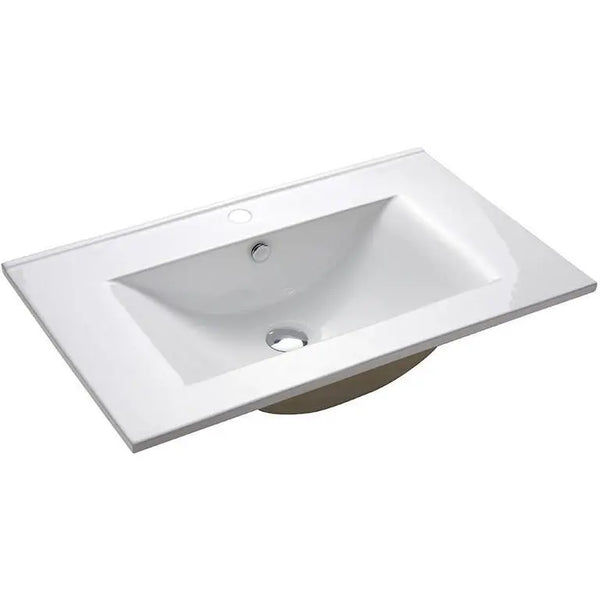 Voss Slimline Ceramic Vanity Top with Overflow 750 x 460 x 180mm - Zenithbath