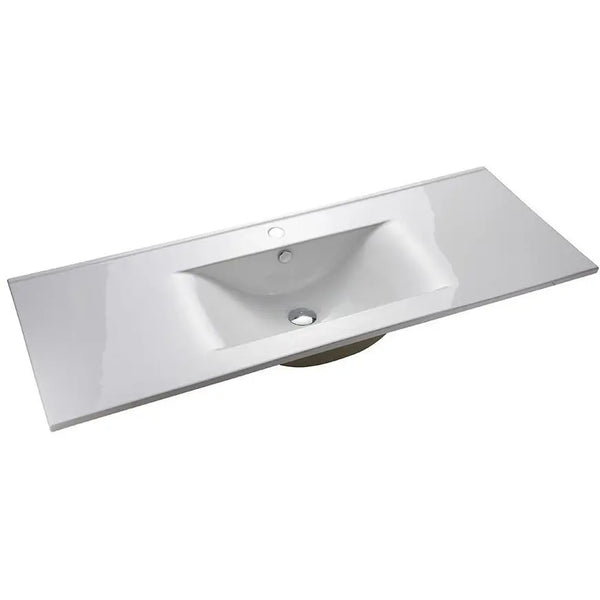 Voss Slimline Single Sink Ceramic Vanity Top with Overflow 1200 x 460 x 180mm - Zenithbath