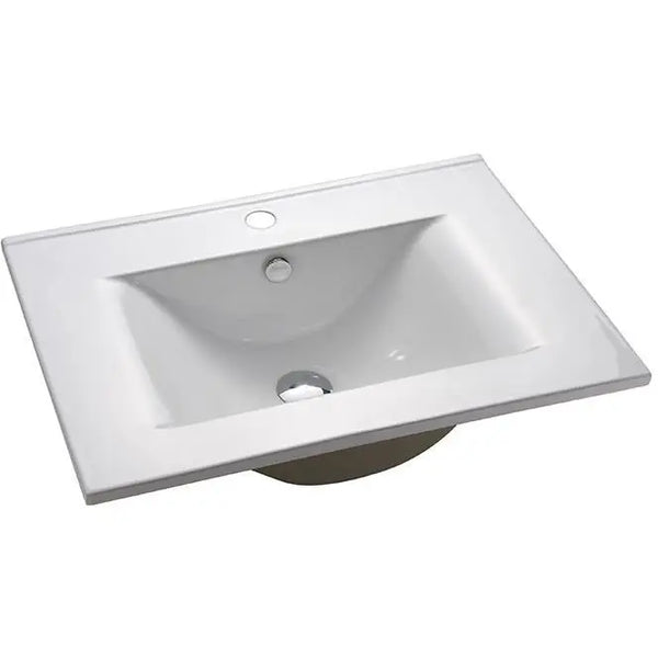 Voss Slimline Ceramic Vanity Top with Overflow 600 x 460 x 180mm - Zenithbath