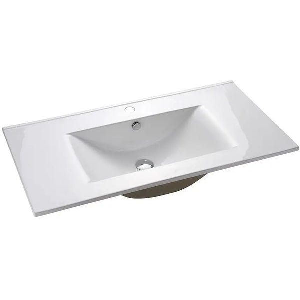 Voss Slimline Ceramic Vanity Top with Overflow 900 x 460 x 180mm - Zenithbath