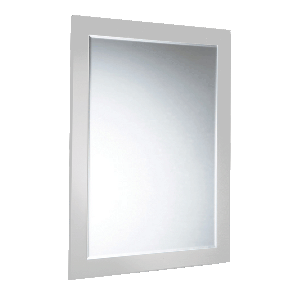 Rectangle Bathroom Mirror on Mirror with a White Edge 900 x 900mm - Zenithbath