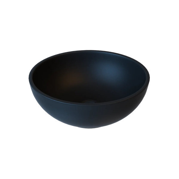 Round Ceramic Countertop Basin Matte Black 400x400x155mm - Zenithbath