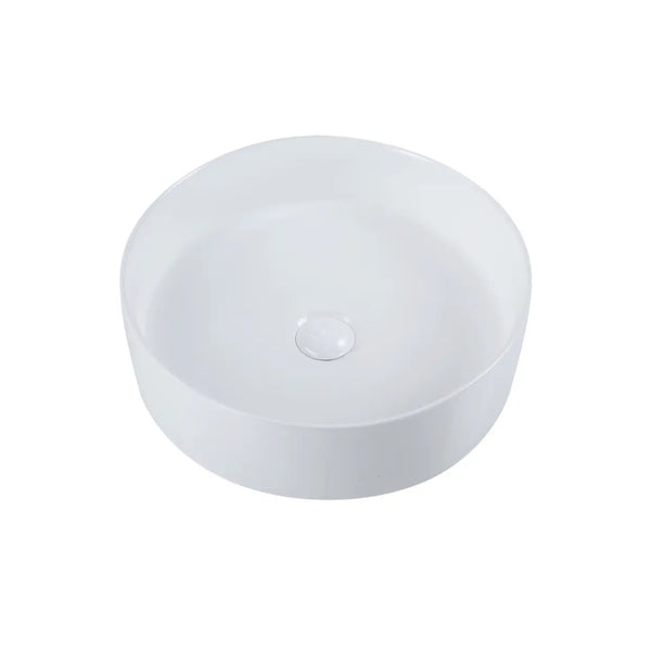 Round Ceramic Countertop Basin Gloss White Finish 360x360x120mm - Zenithbath