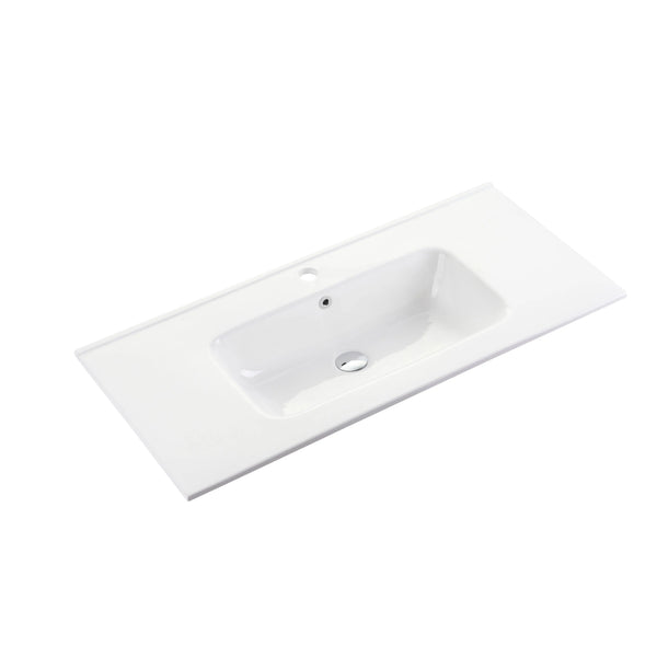 Voss Slimline Ceramic Vanity Top with Overflow 1000 x 460 x 180mm - Zenithbath